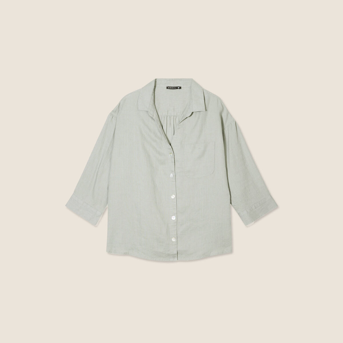 Chemise manches 3/4 vert clair femme