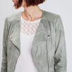 Veste droite zippée vert clair femme