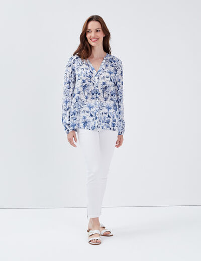 Chemise manches longues blanc femme