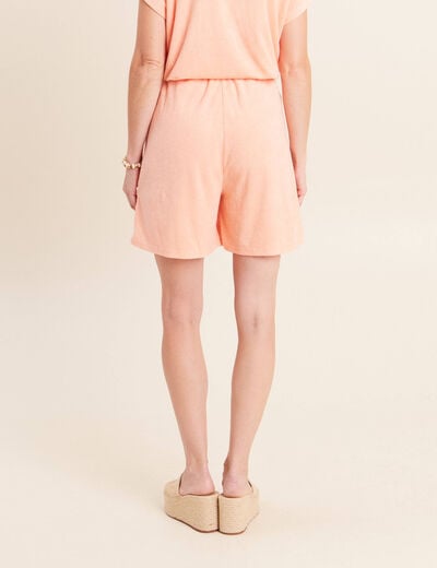 Short taille haute orange abricot femme