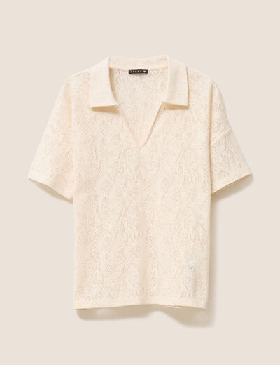 Chemise manches courtes ecru femme