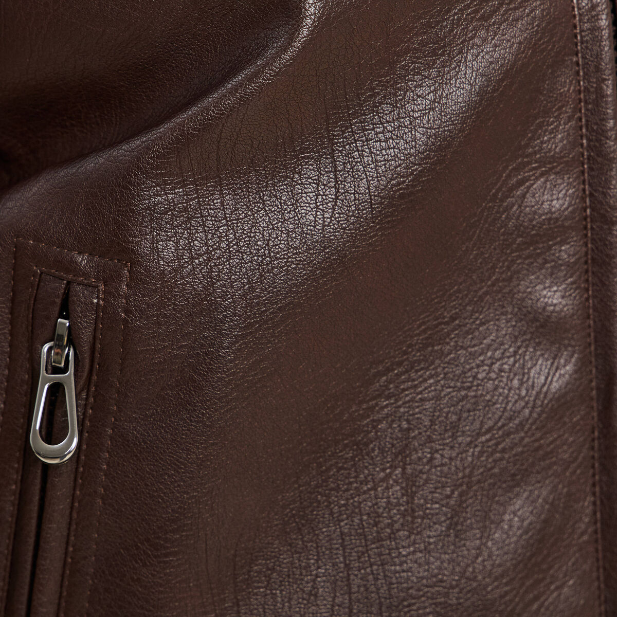 Veste doubl&eacute;e marron fonc&eacute; femme
