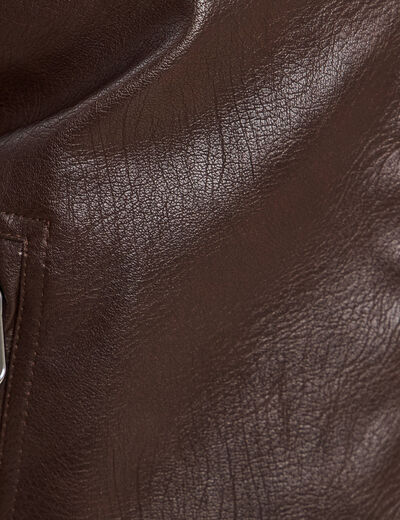 Veste doubl&eacute;e marron fonc&eacute; femme