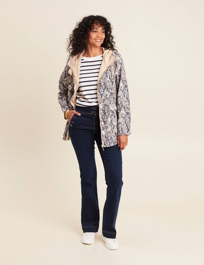 Jean bootcut taille haute denim brut femme