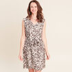 Robe droite courte sans manches col v vert femme