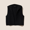 Veste sans manches &agrave; capuche noir femme