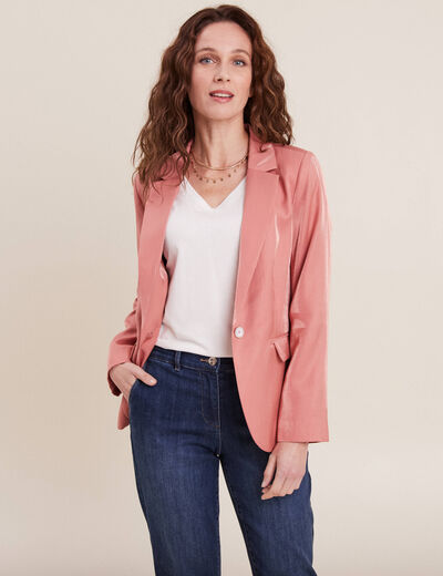 Veste tailleur irisé terracotta femme