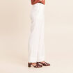 Pantalon coupe droite taille haute ecru femme