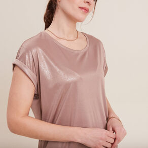 t shirt manches courtes taupe femme T-shirt manches courtes taupe femme
