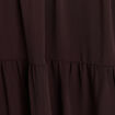 Robe courte &eacute;vas&eacute;e col v manches longues marron fonc&eacute; femme