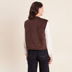 Veste r&eacute;versible duveteuse marron fonc&eacute; femme