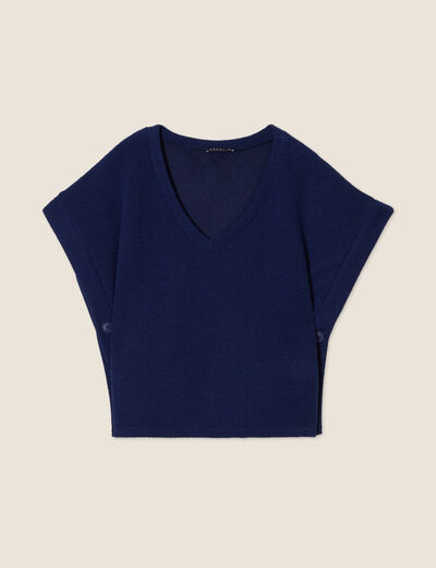 T-shirt sans manches bleu marine femme