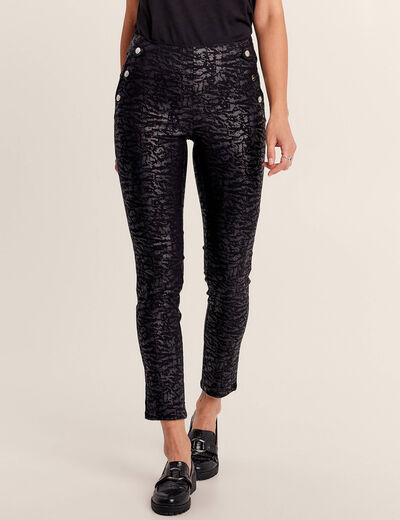 Pantalon tregging 7/8ème noir femme