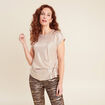 T-shirt manches courtes nou&eacute; couleur or femme