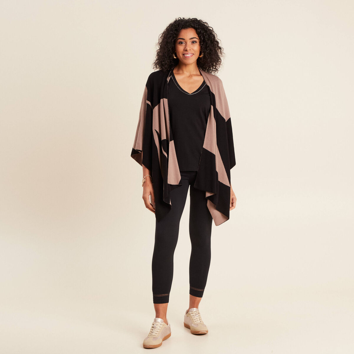Pantalon legging 7/8&egrave;me noir femme
