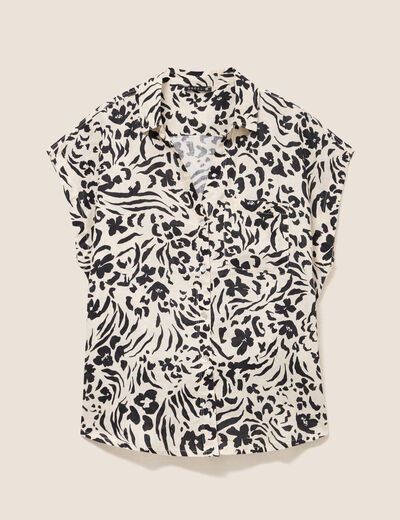 Chemise sans manches blanc femme