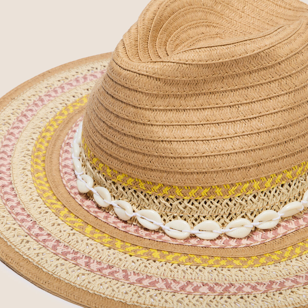 Chapeau tress&eacute; multicolore femme
