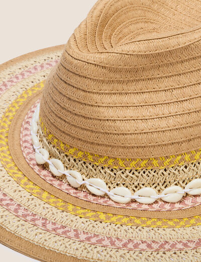 Chapeau tress&eacute; multicolore femme