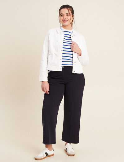 Blouson ajusté boutonné ecru femme