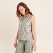 T-shirt r&eacute;versible sans manches gris femme
