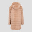 Doudoune droite r&eacute;versible beige femme