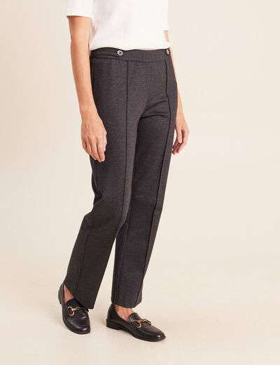 Pantalon vichy taille standard gris anthracite femme