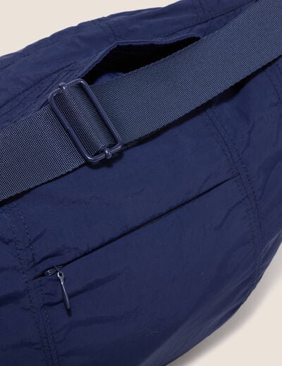 Coupe-vent pliable sac banane bleu marine femme