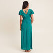Robe longue droite fluide vert canard femme