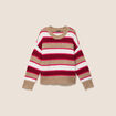 Pull col rond rose femme