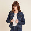 Veste en jeans strass denim stone femme