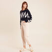 Pantalon coupe mom en velours sable femme