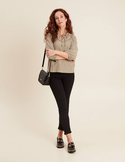 Blouse manches 3/4 vert clair femme