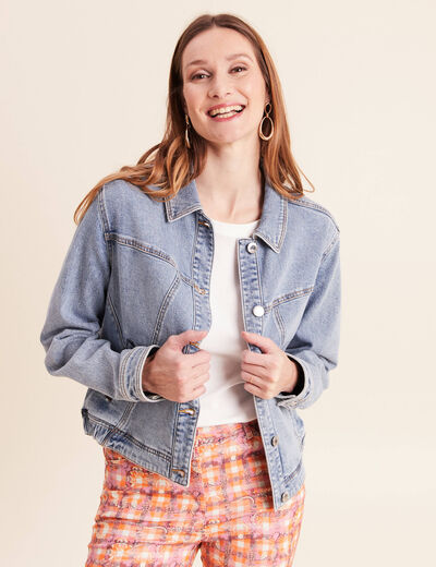 Veste denim denim double stone femme