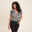 Blouse manches courtes noir femme