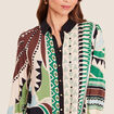 Chemise fluide manches longues vert femme