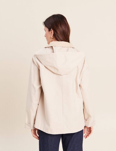 Parka ample courte manches longues sable femme