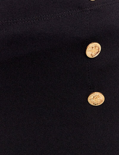 Pantalon large à pont noir femme