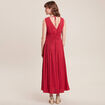 Robe longue empire satin bordeaux femme