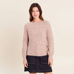 Pull col rond beige femme