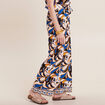 Pantalon large &agrave; coulisse bleu femme