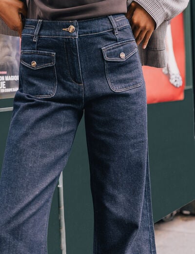 Jean large denim brut femme