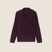 Pull manches longues col polo bordeaux femme