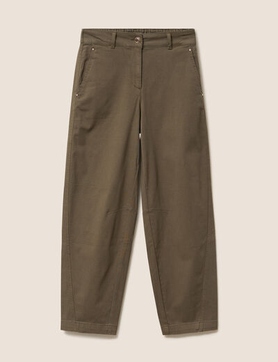 Pantalon boyfriend vert kaki femme
