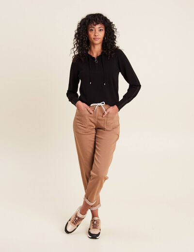 Pull manches longues noir femme