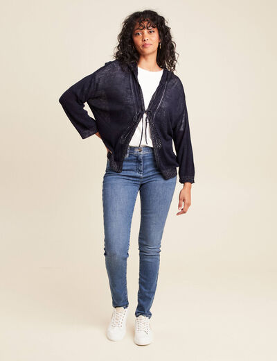 Jean magique ajusté taille standard denim double stone femme