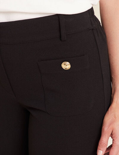 Pantalon droit taille haute noir femme