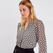 T-shirt manches 3/4 noir femme