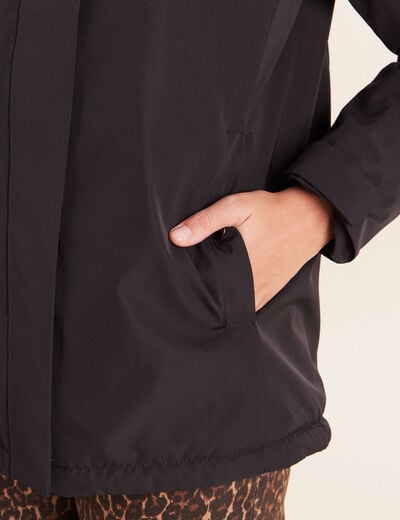 Parka doubl&eacute;e avec capuche noir femme