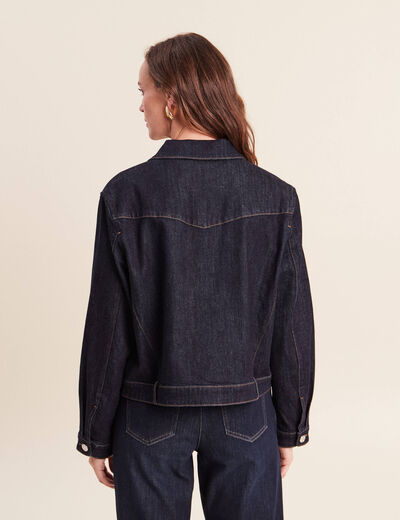 Veste manches longues en jean denim brut femme