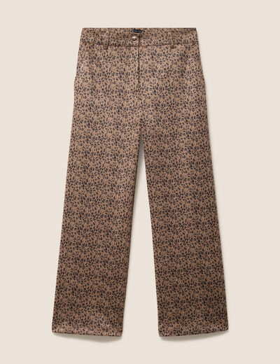 Pantalon large marron femme